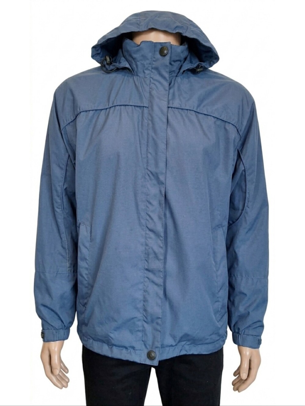 Stormtech Performance Shell Mens Jacket Stowaway Hood Mens Size Medium Blue